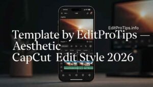 Template by EditProTips aesthetic in CapCut showing soft glow and grain texture on a vertical phone screen
