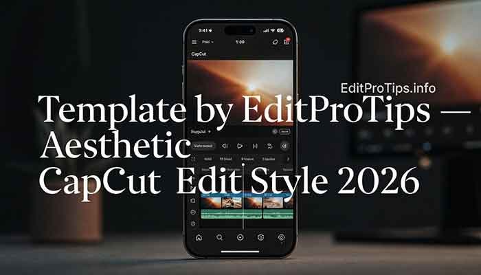 Template by EditProTips aesthetic in CapCut showing soft glow and grain texture on a vertical phone screen